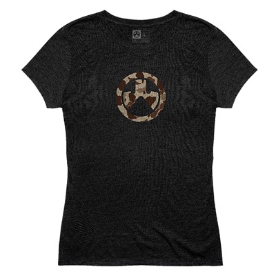 WOMEN'S RAIDER CAMO CVC T-SHIRT BLACK LARGE