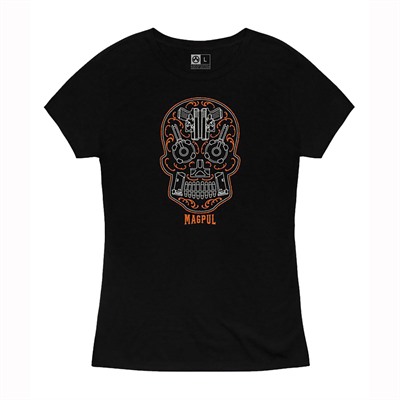WOMEN'S SUGAR SKULL BLEND T-SHIRT BLK 2XL