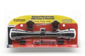 Traditions Muzzleloader Rifle Scope and Mount Kit 3-9x40 Matte Scope Medium Rings and Two-Piece Base A1171