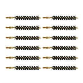 HEAVY WEIGHT NYLON RIFLE BRUSH 35/38/357 CALIBER 12 PACK