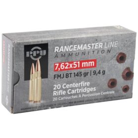 PPU 7.62X51 FMJBT 145GR RANGE MST 20RD BOX 25 BOXES PER CASE